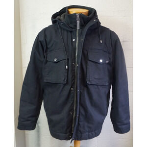 Smith's Stonewashed Duck Canvas Men's Sherpa lined Work Jacket- Black- Size L-